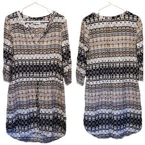 Women’s Velvet By Graham & Spencer Soft Blue Paisley Lightweight Dress Size Larg